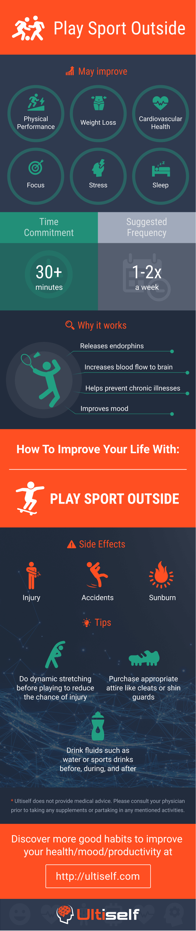 Play sport outside infographic